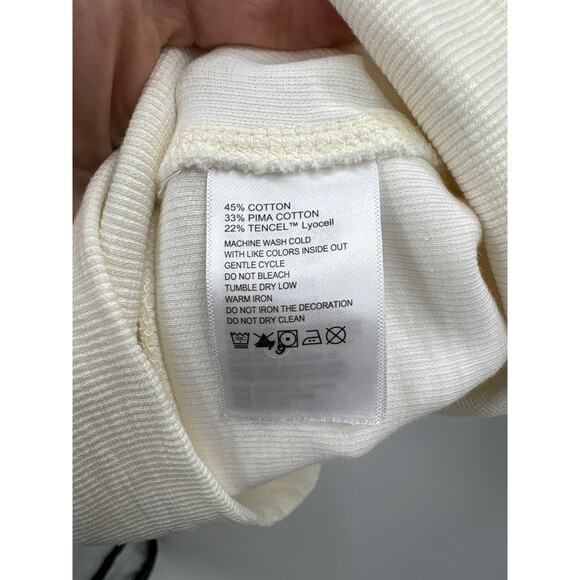 Tommy Bahama Cream Tobago Bay Embroidered Palm Tree Sweatshirt M Medium - Picture 7 of 7